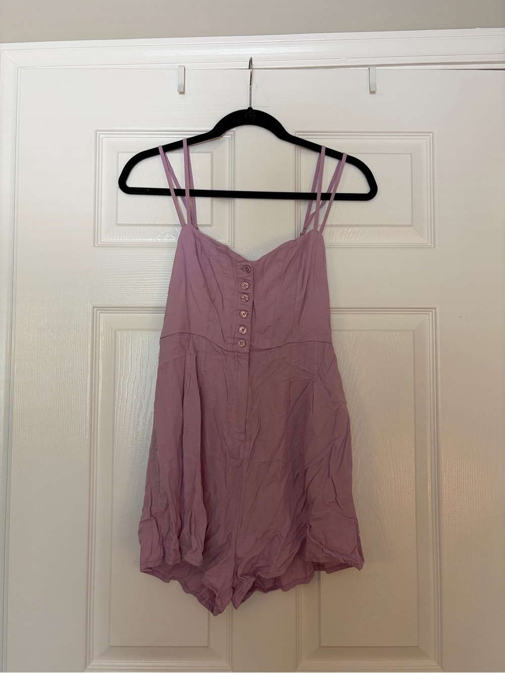 Urban Outfitters Lilac Double-Strap Button Front Romper